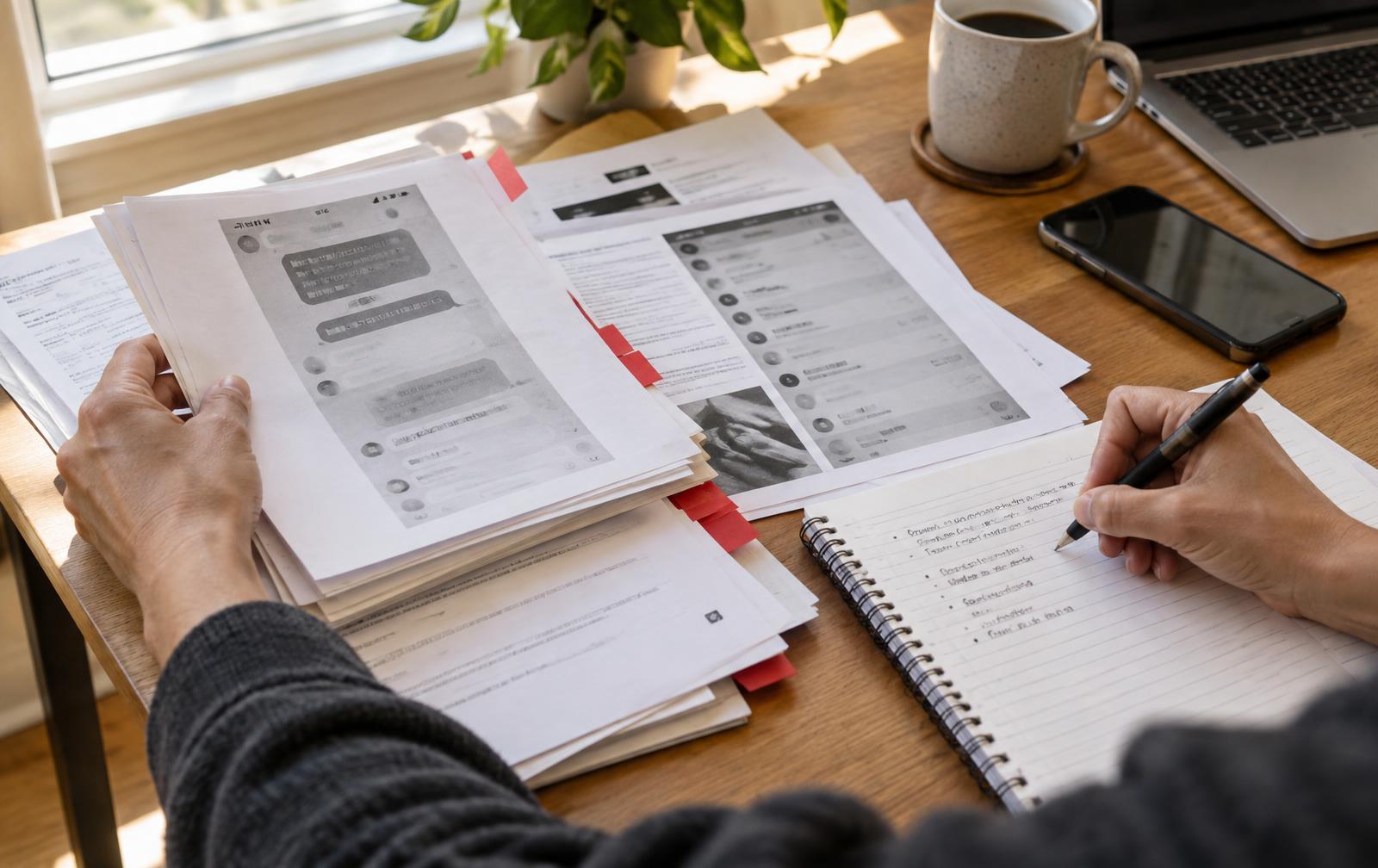Consumer organizing call logs, screenshots, and notes as evidence